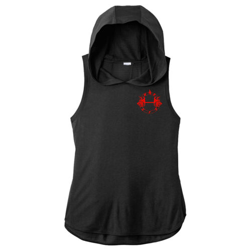 Women's Barbell Hooded Tank Thumbnail